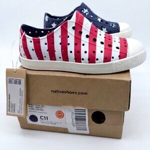 Native Jefferson Kids Slip-On Water Shoes Stars & Stripes C11 Red White Blue USA